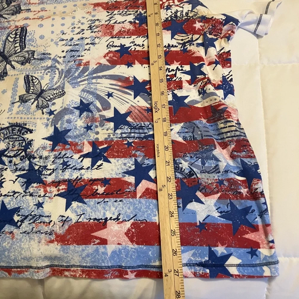CJ Banks Women’s 2X Patriotic Tops Bundle (4) Star Flag Americana Plus Size - Picture 3 of 16